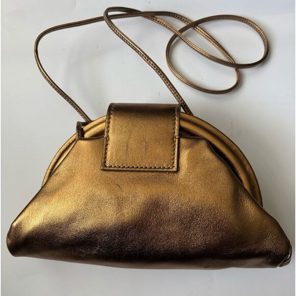 Banana Republic Mini Stella Cloud Clutch in Metallic Bronze/ made in Italy - Picture 8 of 11